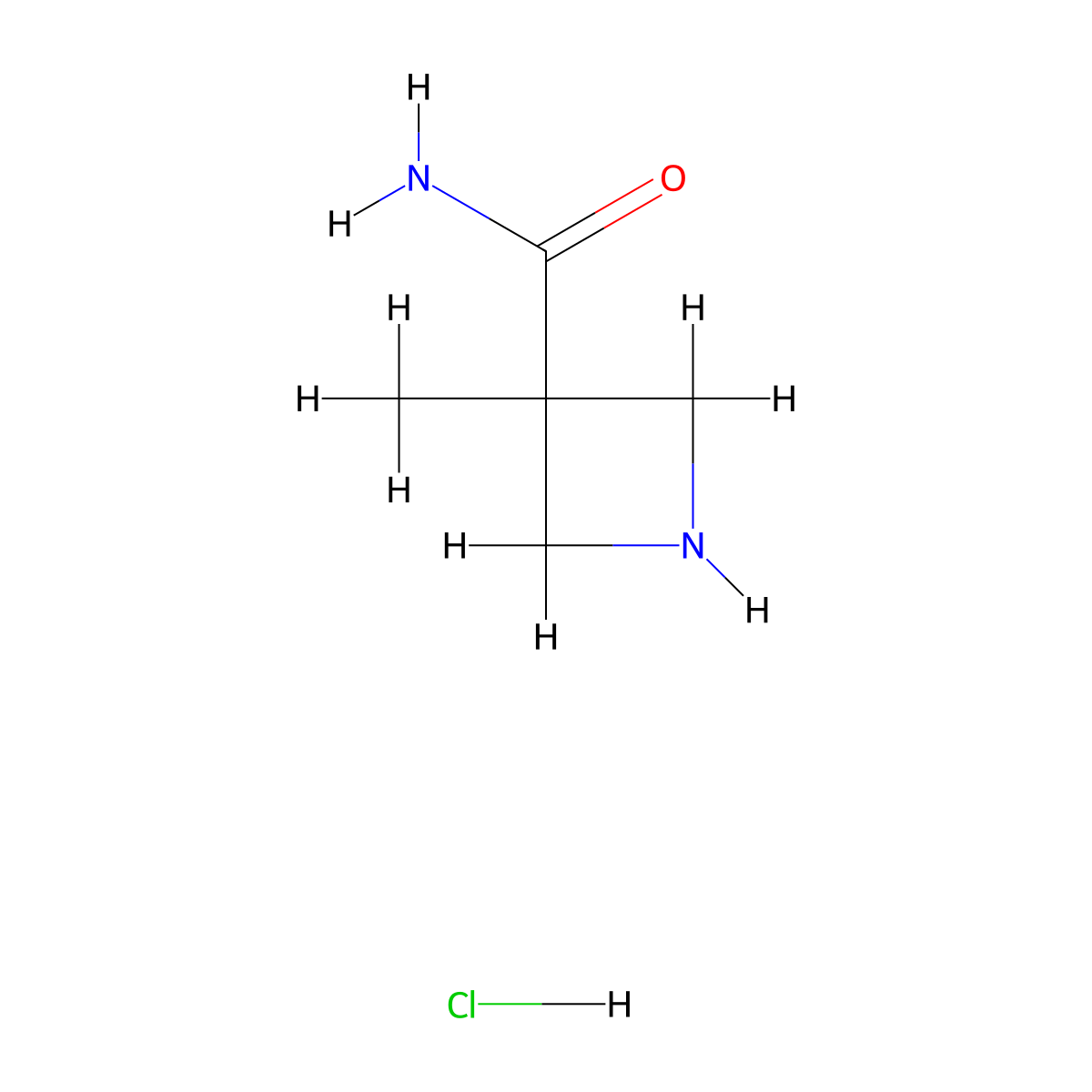 3-Methylazetidine-3-carboxamide hydrochloride molecular structure, CAS 1909328-11-5
