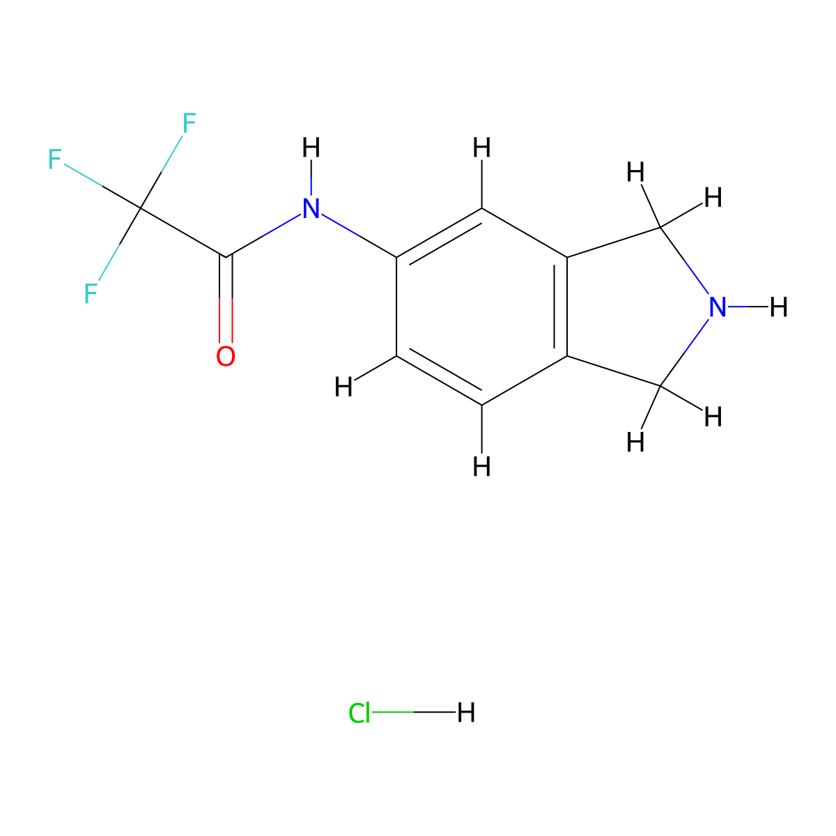 N-(2,3-dihydro-1H-isoindol-5-yl)-2,2,2-trifluoroacetamide hydrochloride molecular structure, CAS 1909328-14-8