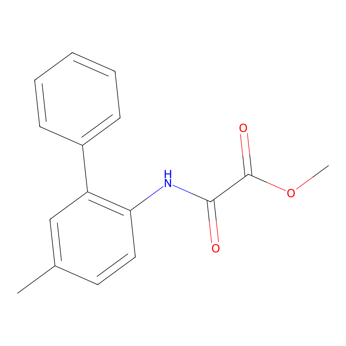 Methyl 2-[(5-Methyl-2-biphenylyl)amino]-2-oxoacetate molecular structure, CAS 1909333-77-2