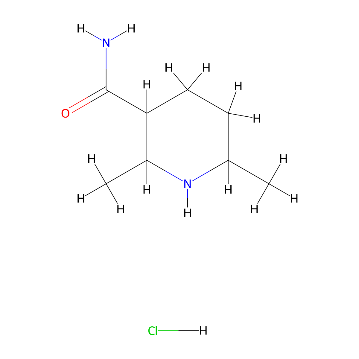 2,6-Dimethylpiperidine-3-carboxamide hydrochloride molecular structure, CAS 1909335-85-8