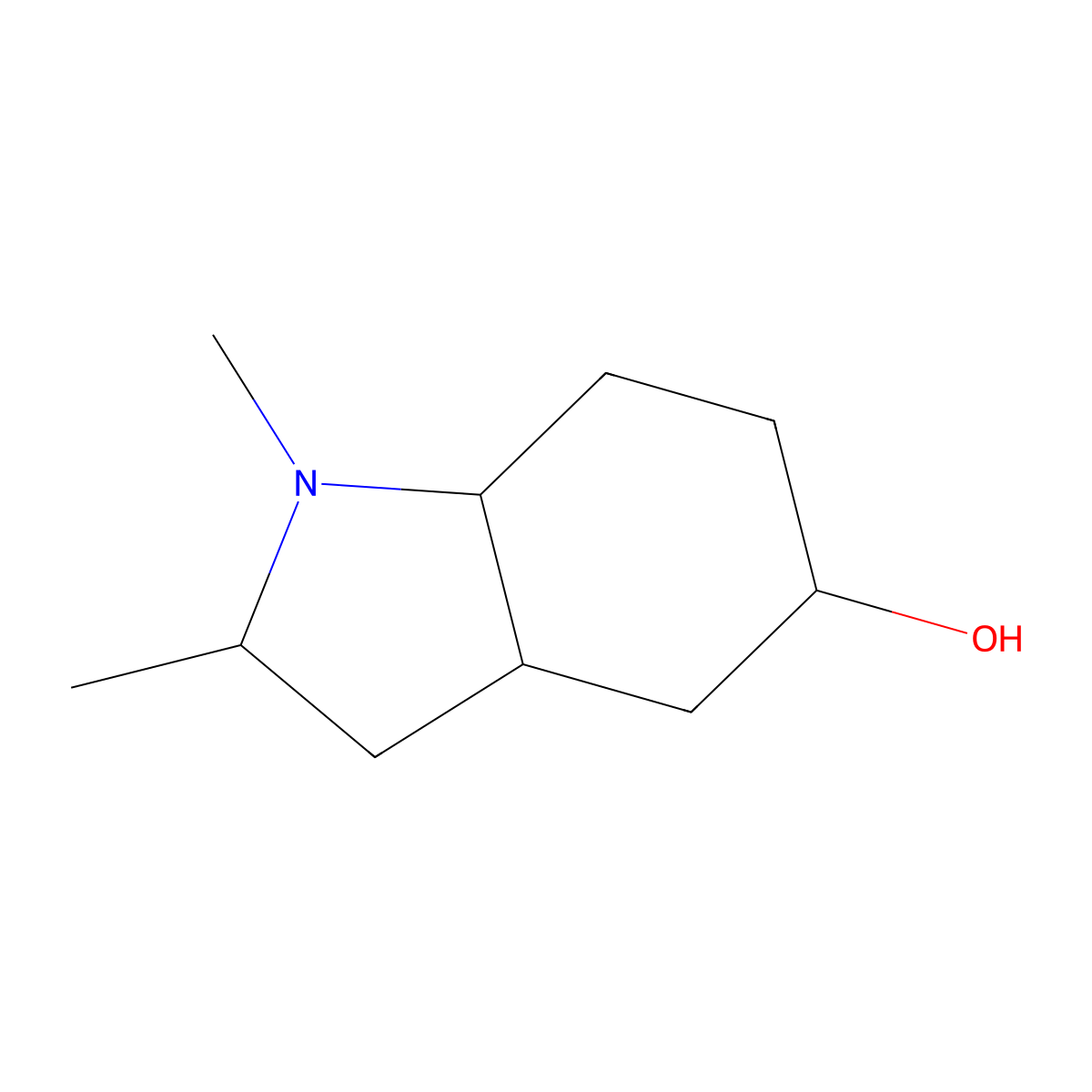 1,2-dimethyl-octahydro-1H-indol-5-ol molecular structure, CAS 1909335-93-8
