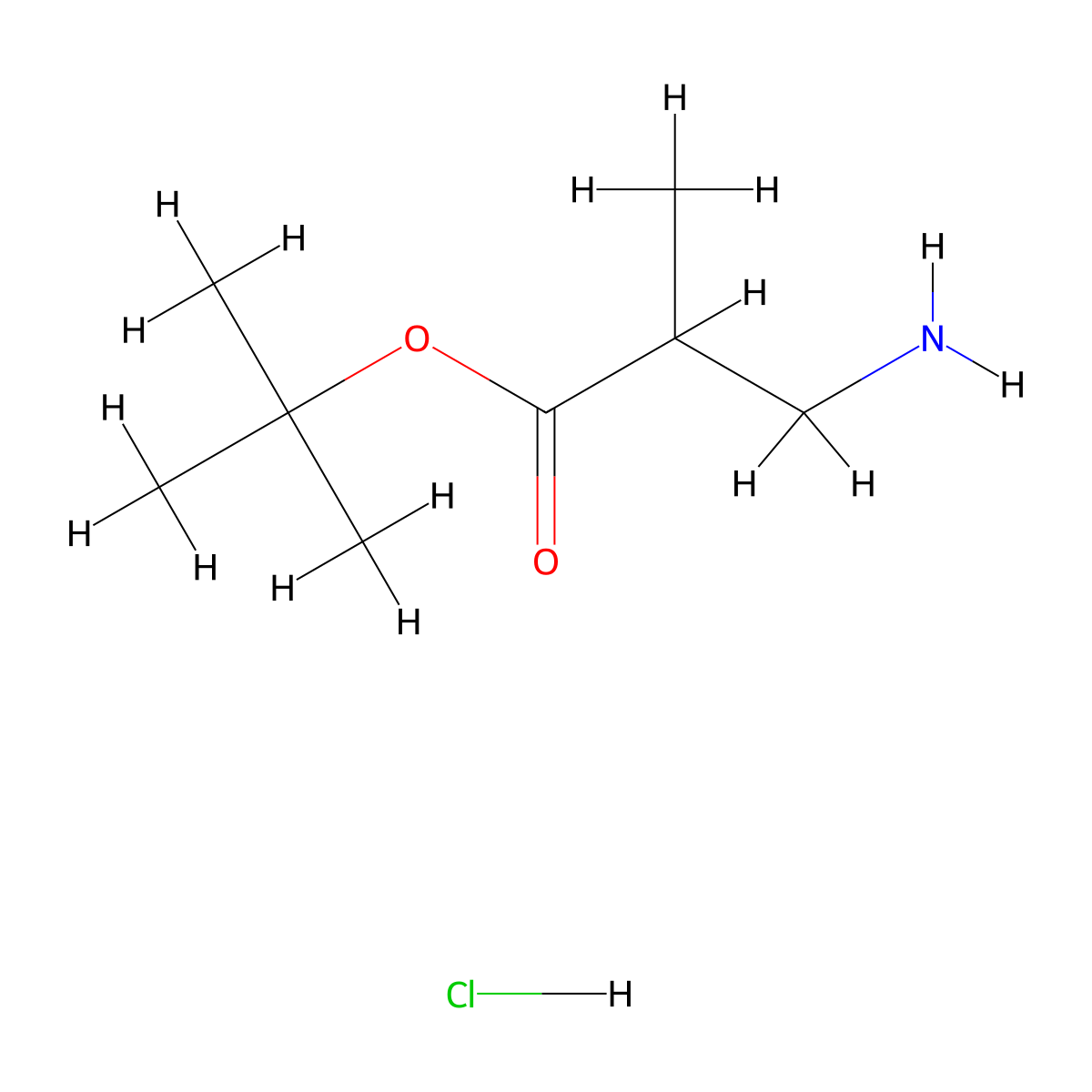 Tert-butyl 3-amino-2-methylpropanoate hydrochloride molecular structure, CAS 1909335-94-9