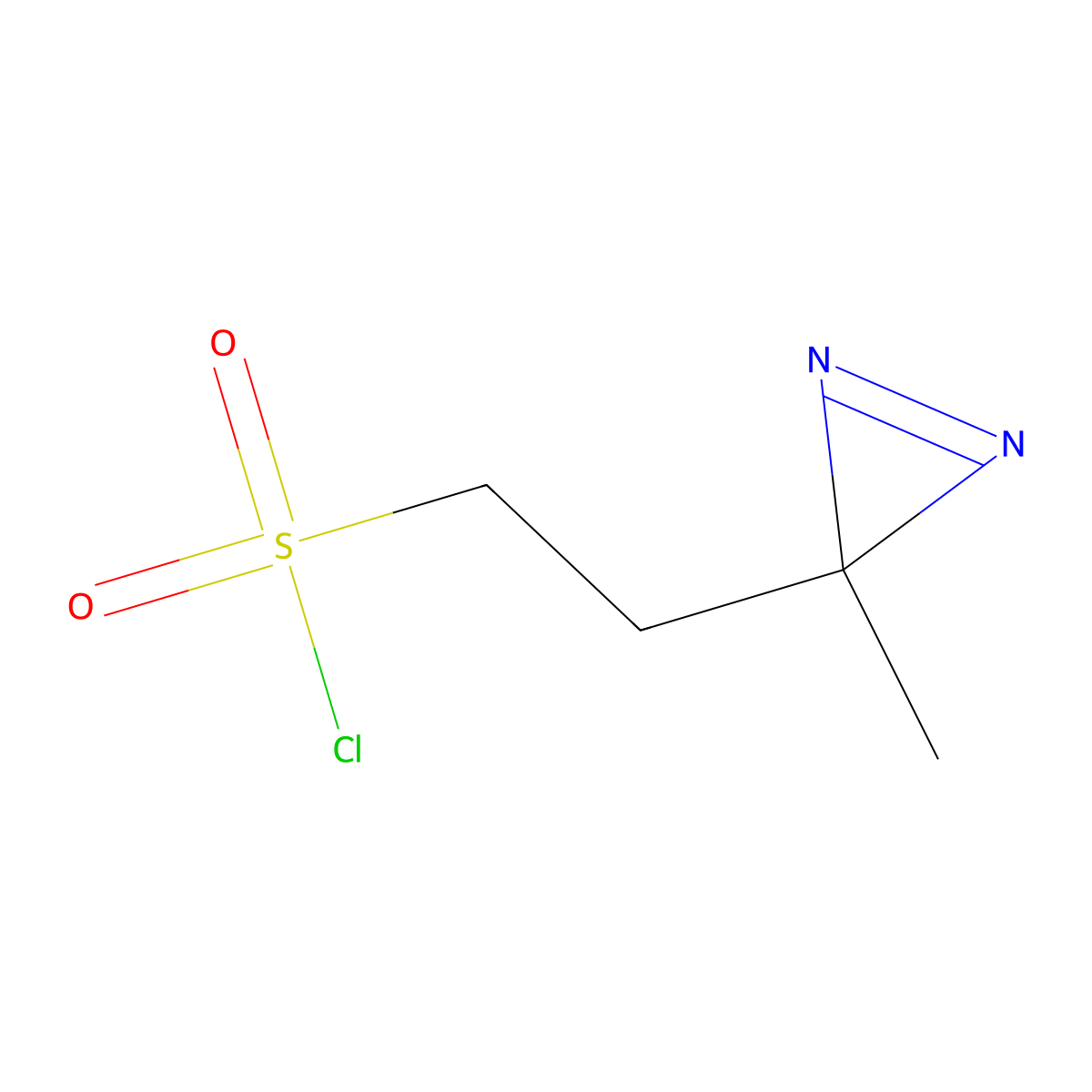 2-(3-methyl-3H-diazirin-3-yl)ethane-1-sulfonyl chloride molecular structure, CAS 1909335-97-2