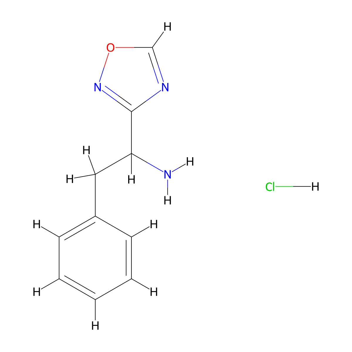 1-(1,2,4-Oxadiazol-3-yl)-2-phenylethan-1-amine hydrochloride molecular structure, CAS 1909335-98-3