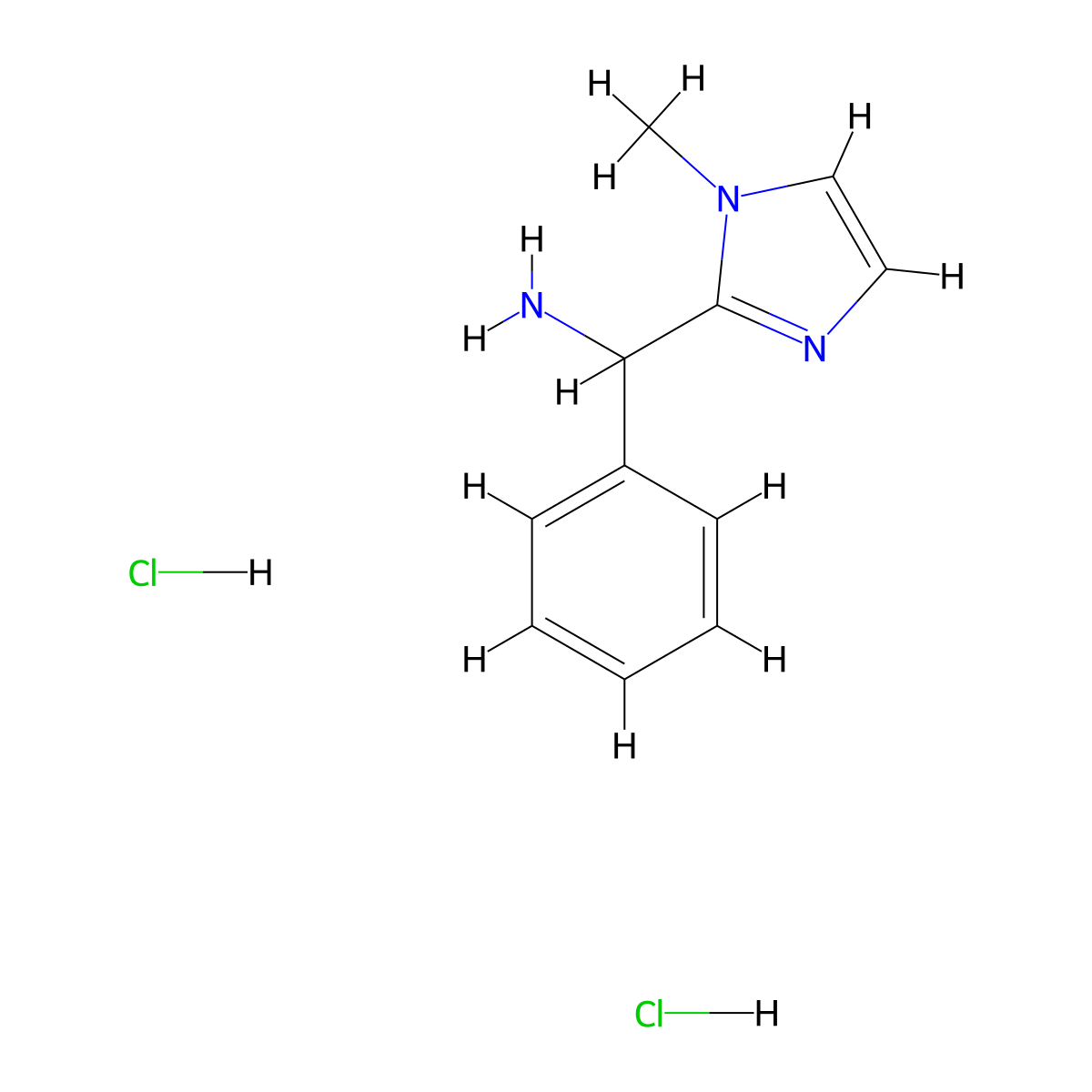 1-(1-Methyl-1H-imidazol-2-yl)-1-phenylmethanamine dihydrochloride molecular structure, CAS 1909336-00-0