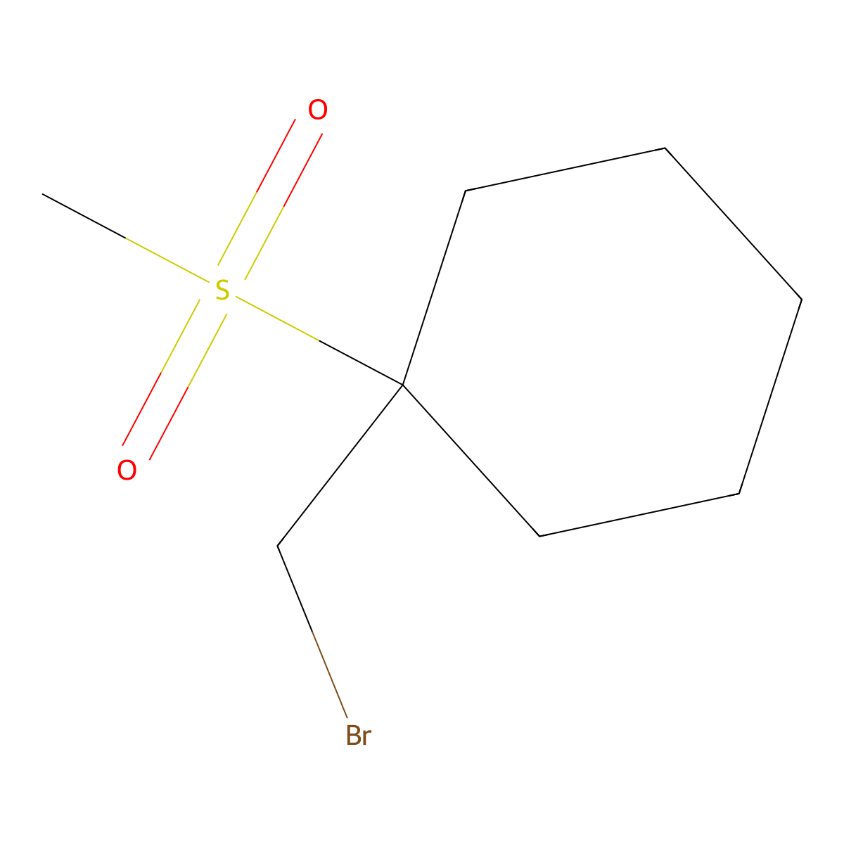 1-(Bromomethyl)-1-methanesulfonylcyclohexane molecular structure, CAS 1909336-04-4