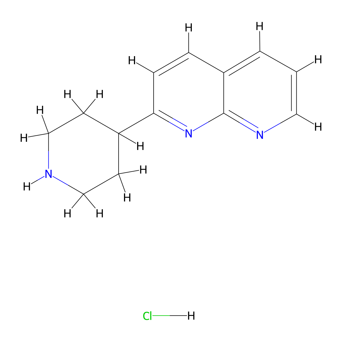 2-(Piperidin-4-yl)-1,8-naphthyridine hydrochloride molecular structure, CAS 1909336-05-5