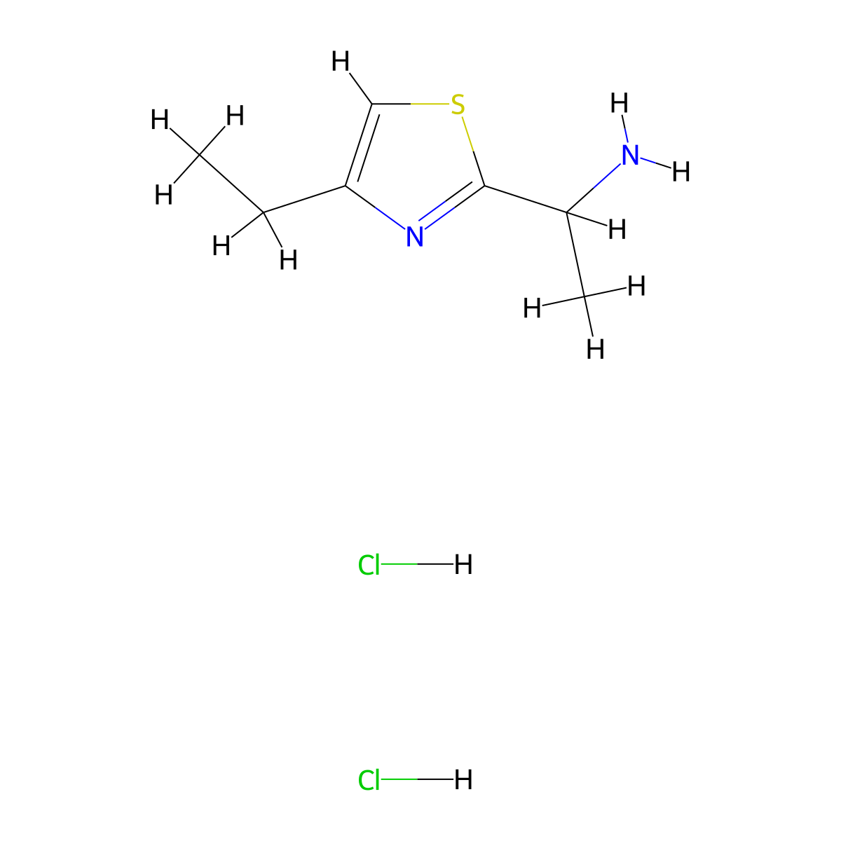 1-(4-Ethyl-1,3-thiazol-2-yl)ethan-1-amine dihydrochloride molecular structure, CAS 1909336-07-7
