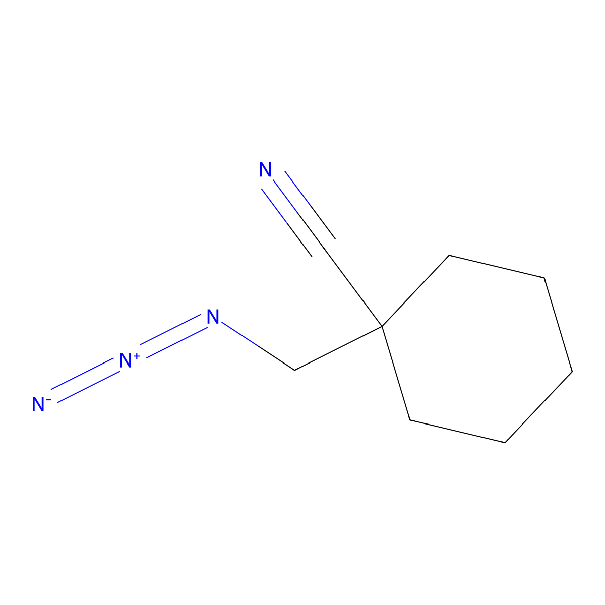 1-(Azidomethyl)cyclohexane-1-carbonitrile molecular structure, CAS 1909336-10-2