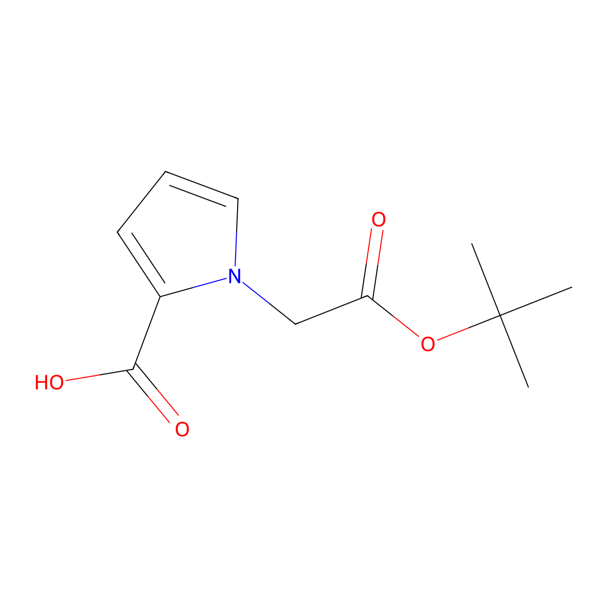 1-(2-(tert-butoxy)-2-oxoethyl)-1H-pyrrole-2-carboxylic acid molecular structure, CAS 1909336-14-6