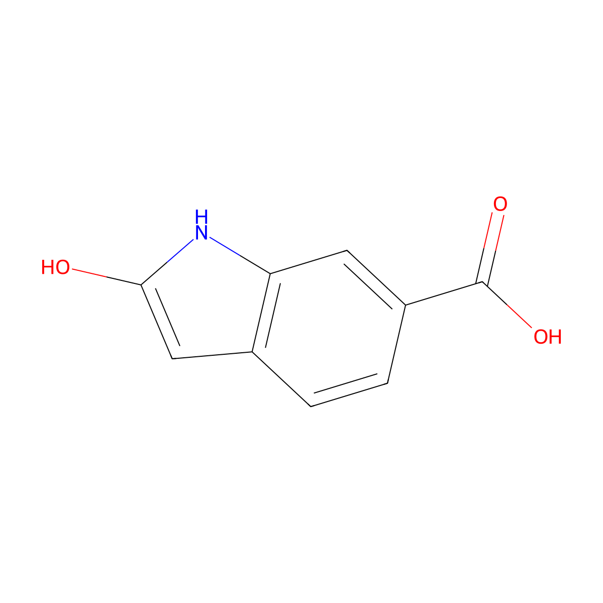 2-Hydroxyindole-6-carboxylic acid molecular structure, CAS 1909336-28-2