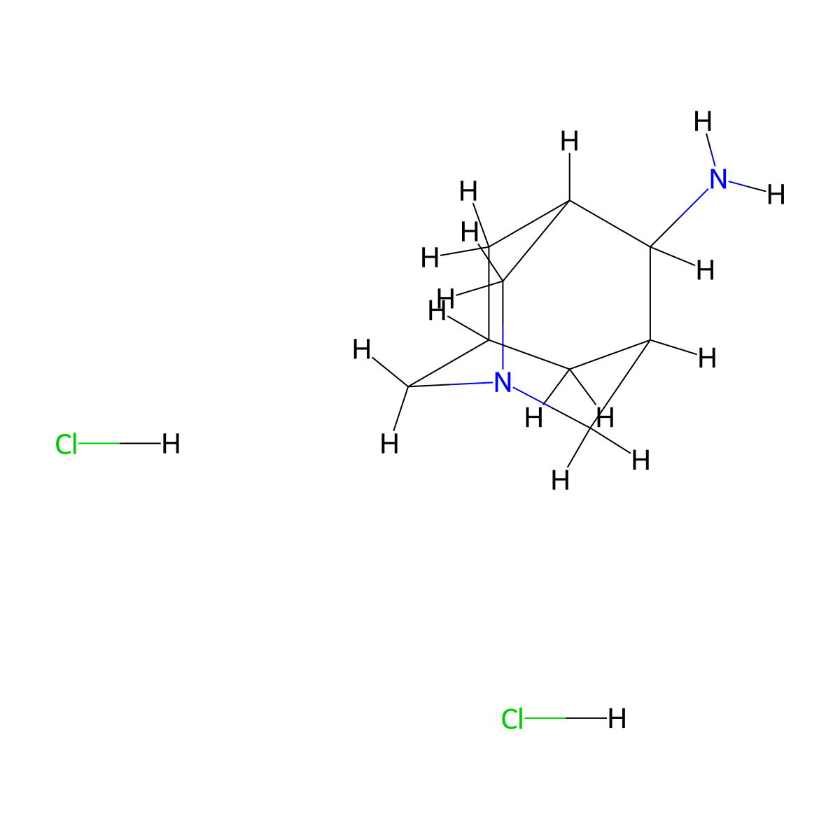 1-Azatricyclo[3.3.1.1,3,7]decan-4-amine dihydrochloride molecular structure, CAS 1909336-31-7