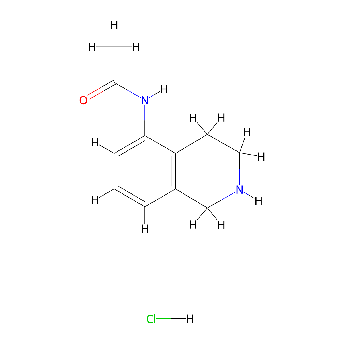 N-(1,2,3,4-tetrahydroisoquinolin-5-yl)acetamide hydrochloride molecular structure, CAS 1909336-35-1