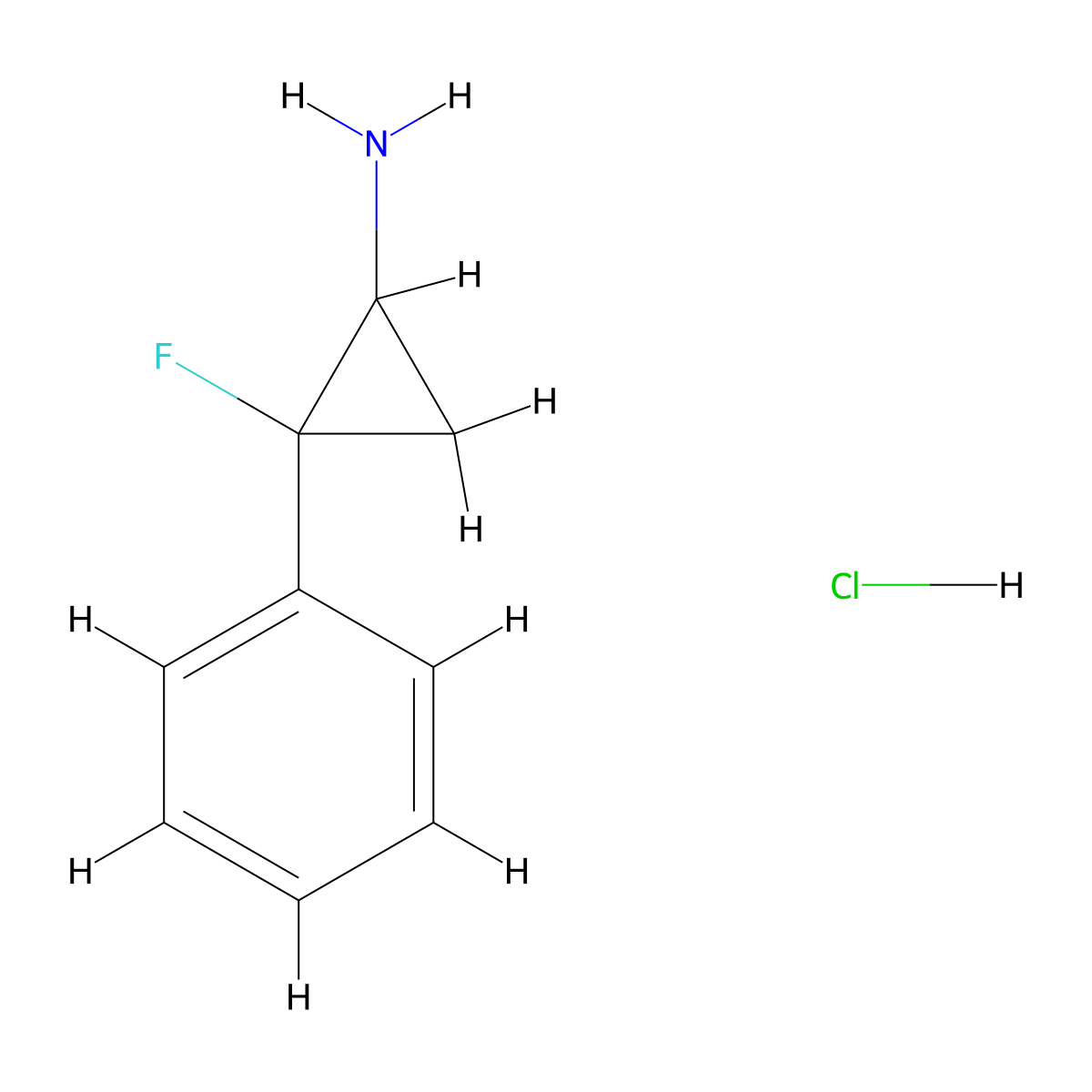 2-Fluoro-2-phenylcyclopropan-1-amine hydrochloride molecular structure, CAS 1909336-40-8