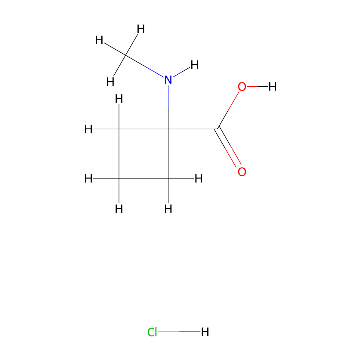 1-(Methylamino)cyclobutane-1-carboxylic acid hydrochloride molecular structure, CAS 1909336-52-2