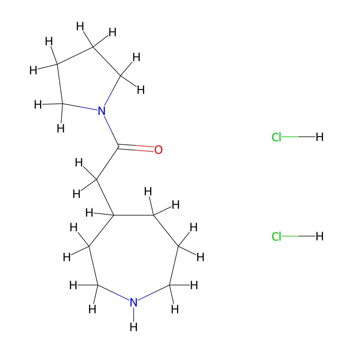 2-(Azepan-4-yl)-1-(pyrrolidin-1-yl)ethan-1-one dihydrochloride molecular structure, CAS 1909336-53-3