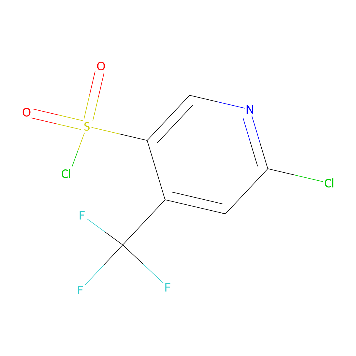 6-Chloro-4-(trifluoromethyl)pyridine-3-sulfonyl chloride molecular structure, CAS 1909336-59-9