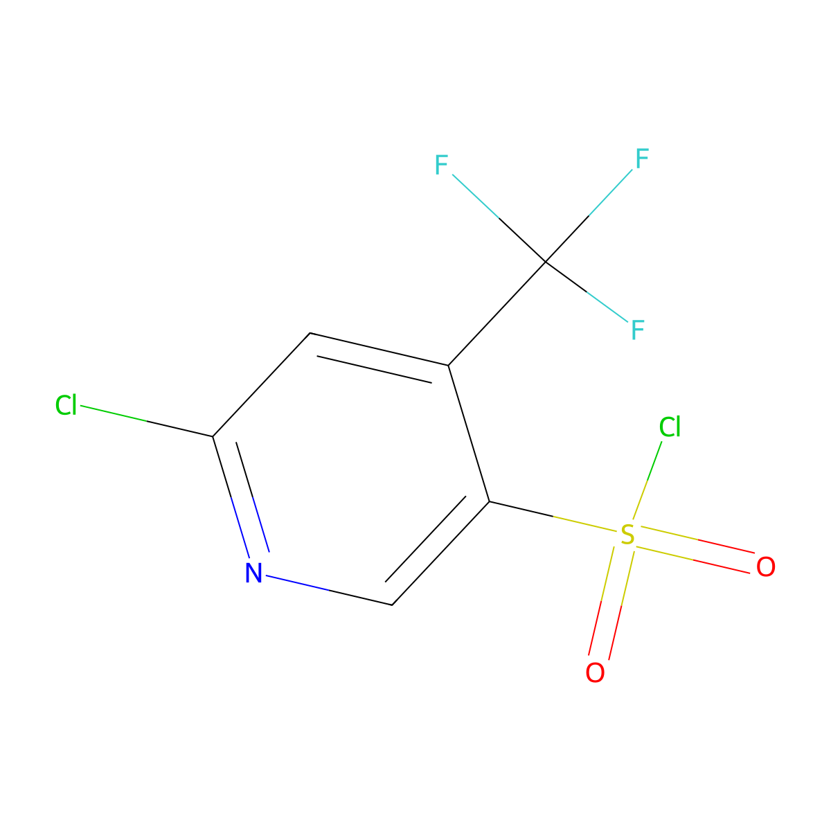 6-Chloro-4-(trifluoromethyl)pyridine-3-sulfonyl chloride molecular structure, CAS 1909336-59-9