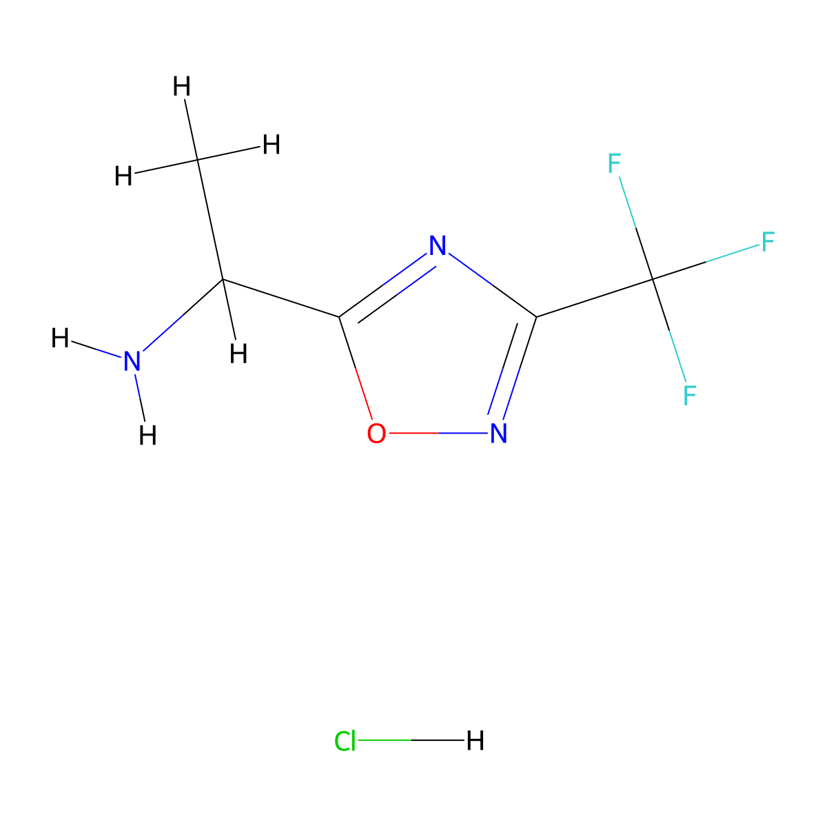 1-[3-(Trifluoromethyl)-1,2,4-oxadiazol-5-yl]ethan-1-amine hydrochloride molecular structure, CAS 1909336-60-2