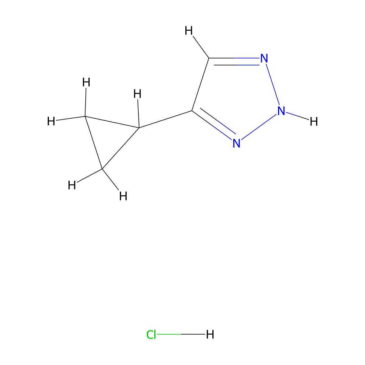 4-cyclopropyl-1H-1,2,3-triazole hydrochloride molecular structure, CAS 1909336-61-3