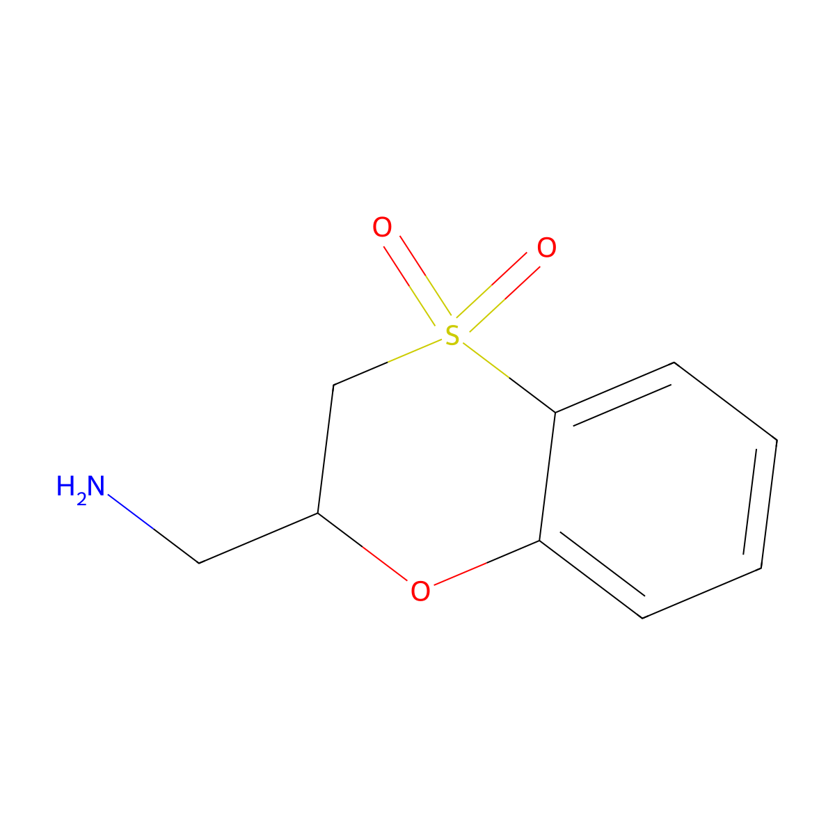 2-(Aminomethyl)-2,3-dihydro-1,4lambda6-benzoxathiine-4,4-dione molecular structure, CAS 1909336-65-7