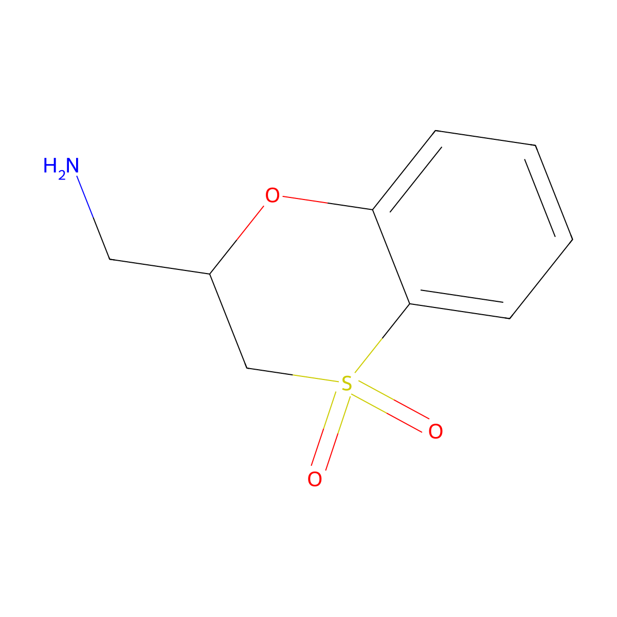 2-(Aminomethyl)-2,3-dihydro-1,4lambda6-benzoxathiine-4,4-dione molecular structure, CAS 1909336-65-7