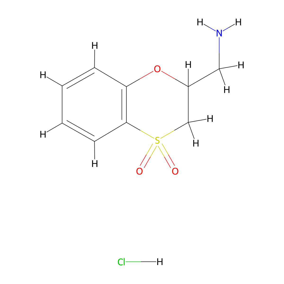 2-(Aminomethyl)-2,3-dihydro-1,4lambda6-benzoxathiine-4,4-dione hydrochloride molecular structure, CAS 1909336-66-8