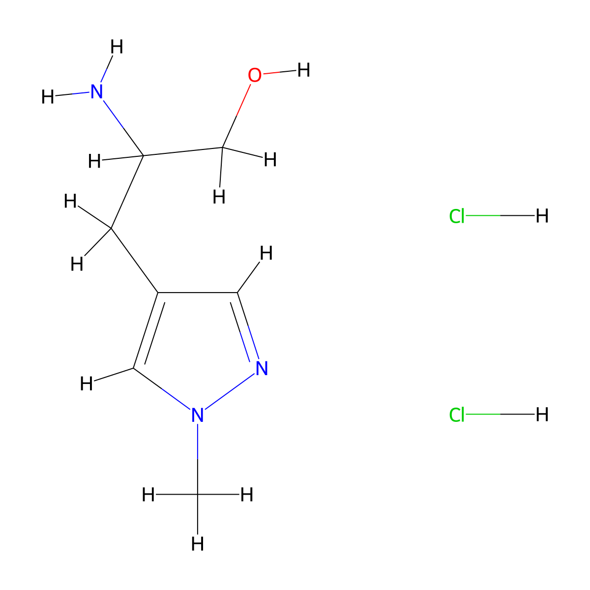 2-amino-3-(1-methyl-1H-pyrazol-4-yl)propan-1-ol dihydrochloride molecular structure, CAS 1909336-67-9