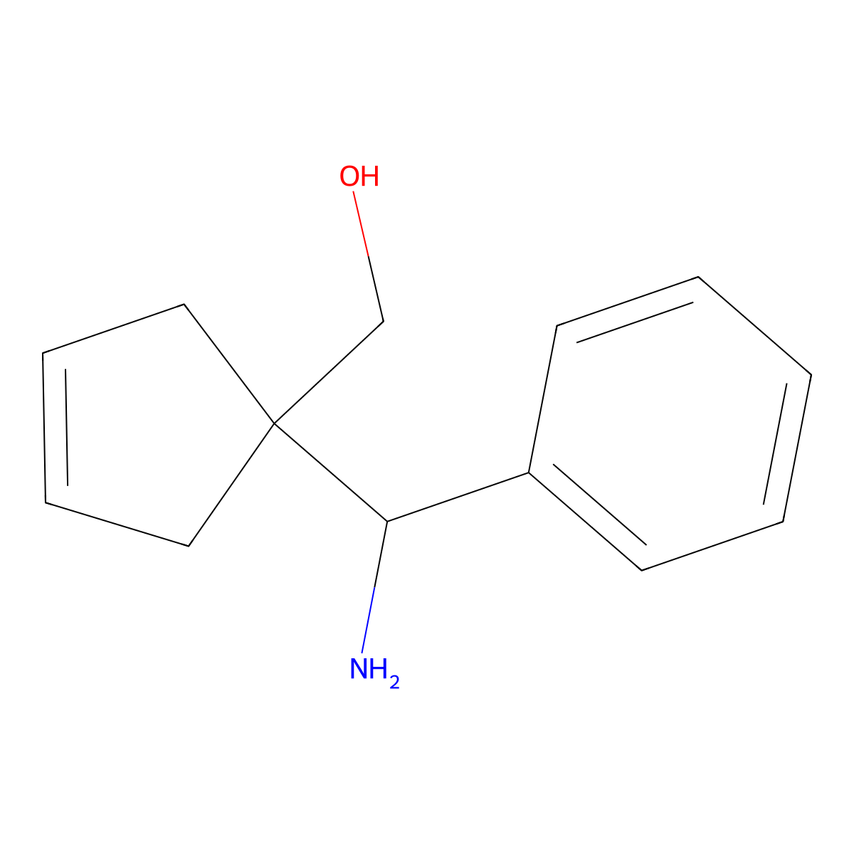 {1-[Amino(phenyl)methyl]cyclopent-3-en-1-yl}methanol molecular structure, CAS 1909336-68-0