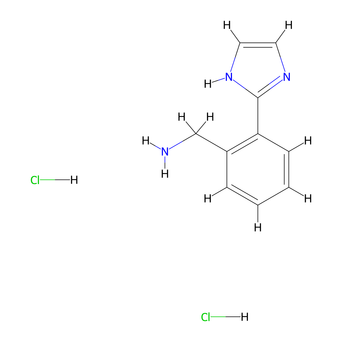 1-[2-(1H-imidazol-2-yl)phenyl]methanamine dihydrochloride molecular structure, CAS 1909336-71-5