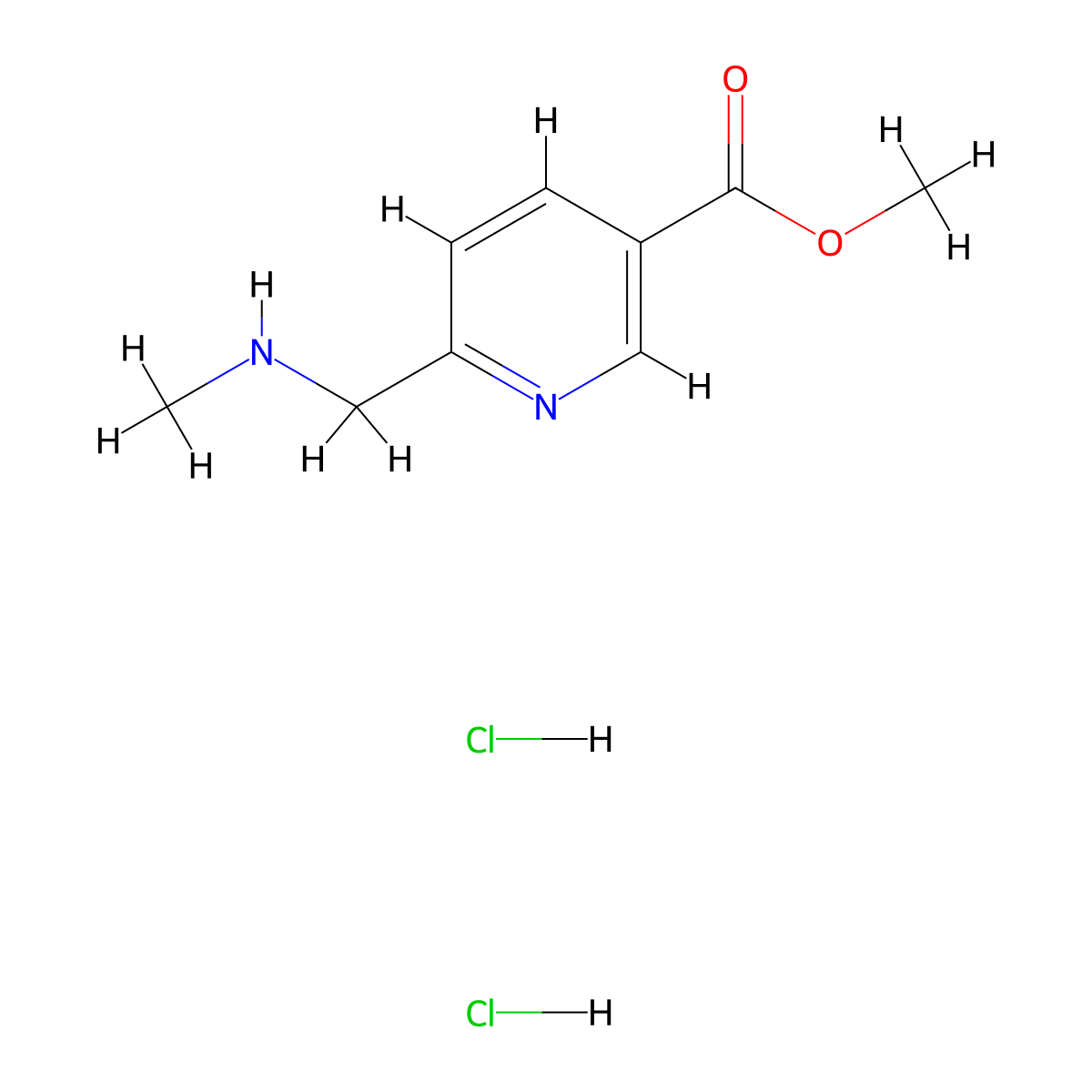 Methyl 6-[(methylamino)methyl]pyridine-3-carboxylate dihydrochloride molecular structure, CAS 1909336-84-0