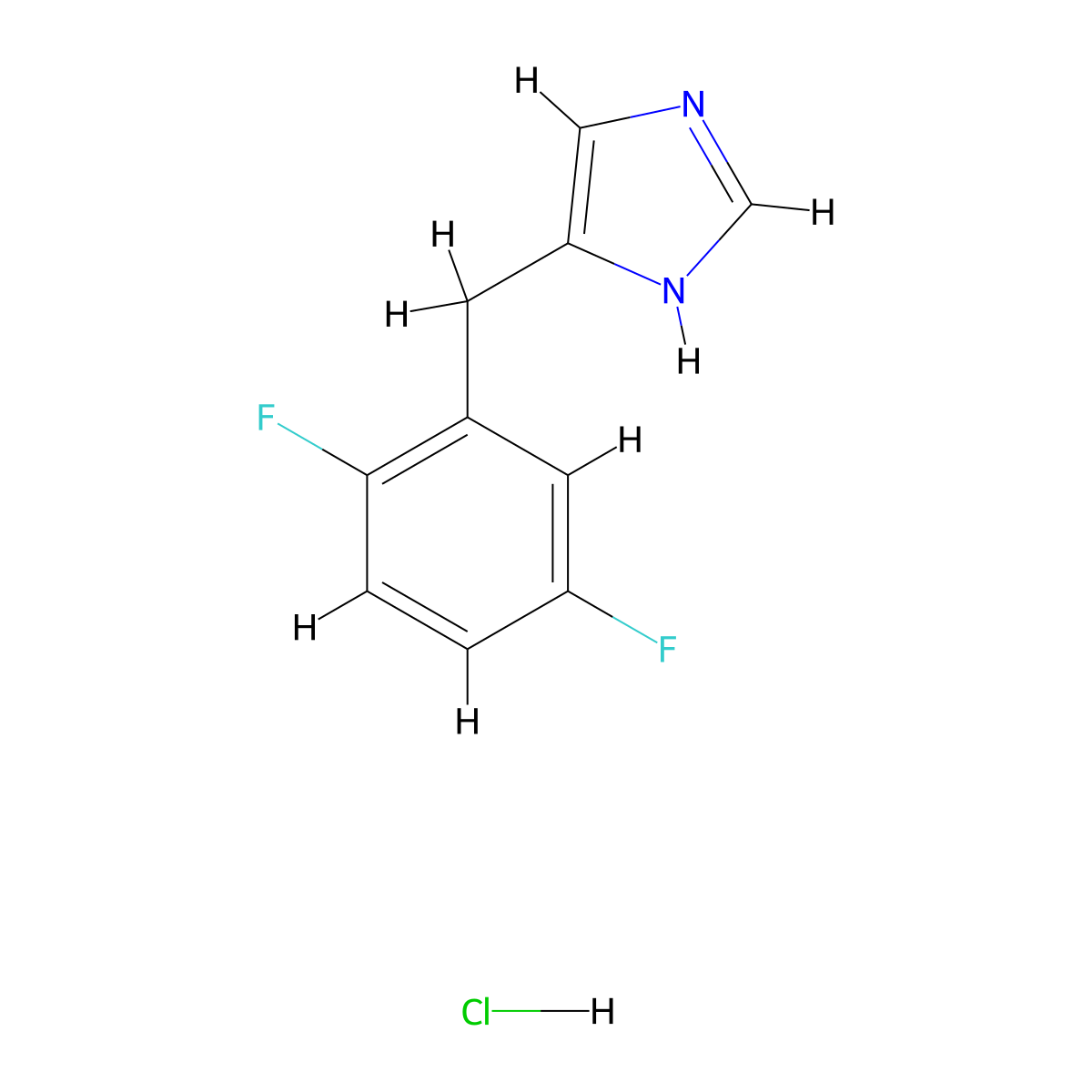 4-[(2,5-difluorophenyl)methyl]-1H-imidazole hydrochloride molecular structure, CAS 1909336-90-8