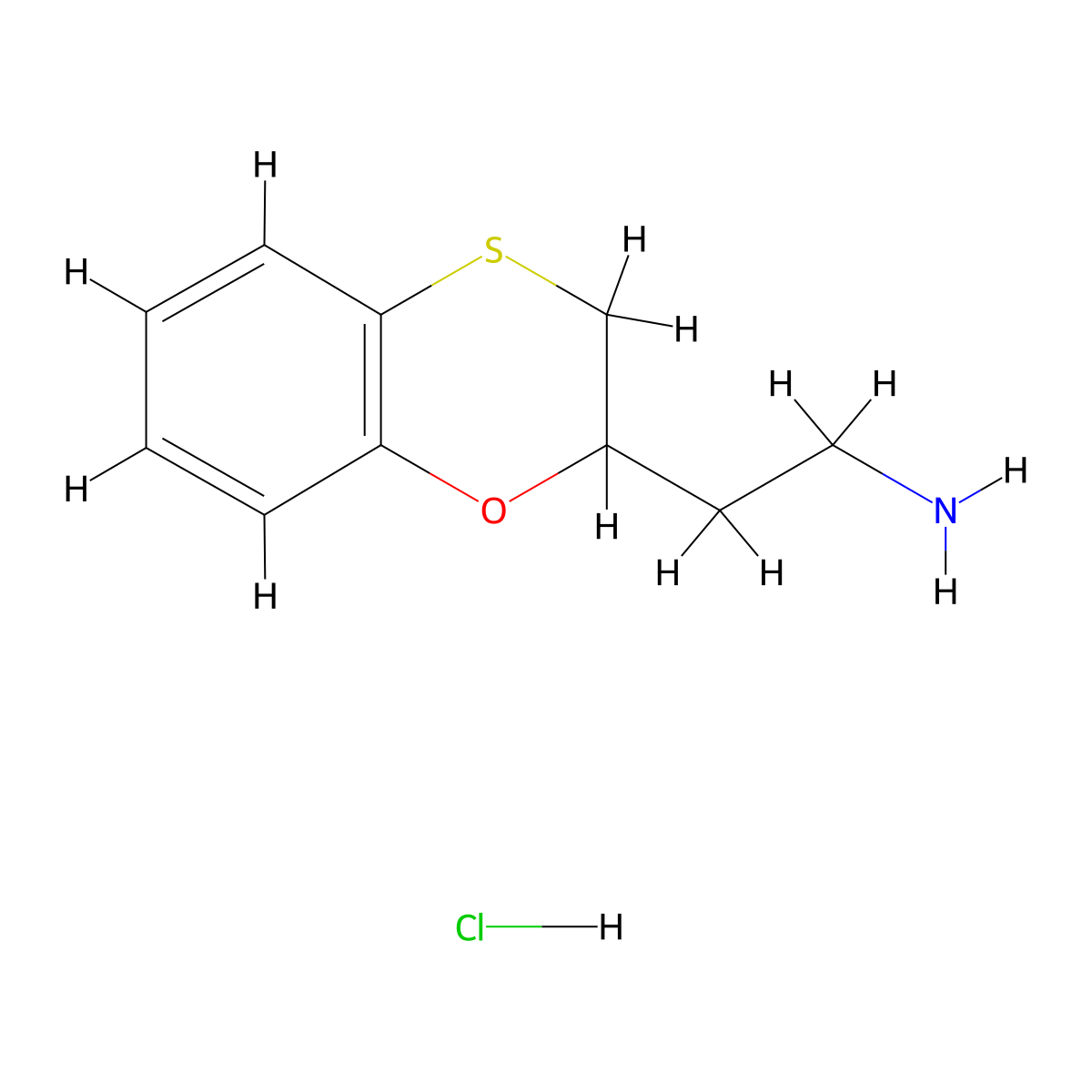 2-(2,3-Dihydro-1,4-benzoxathiin-2-yl)ethan-1-amine hydrochloride molecular structure, CAS 1909336-98-6