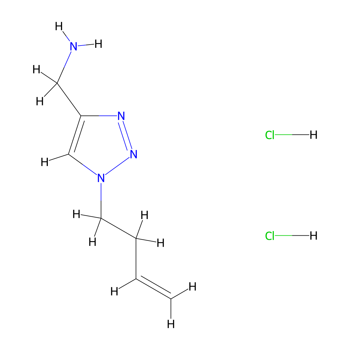 [1-(but-3-en-1-yl)-1H-1,2,3-triazol-4-yl]methanamine dihydrochloride molecular structure, CAS 1909337-01-4