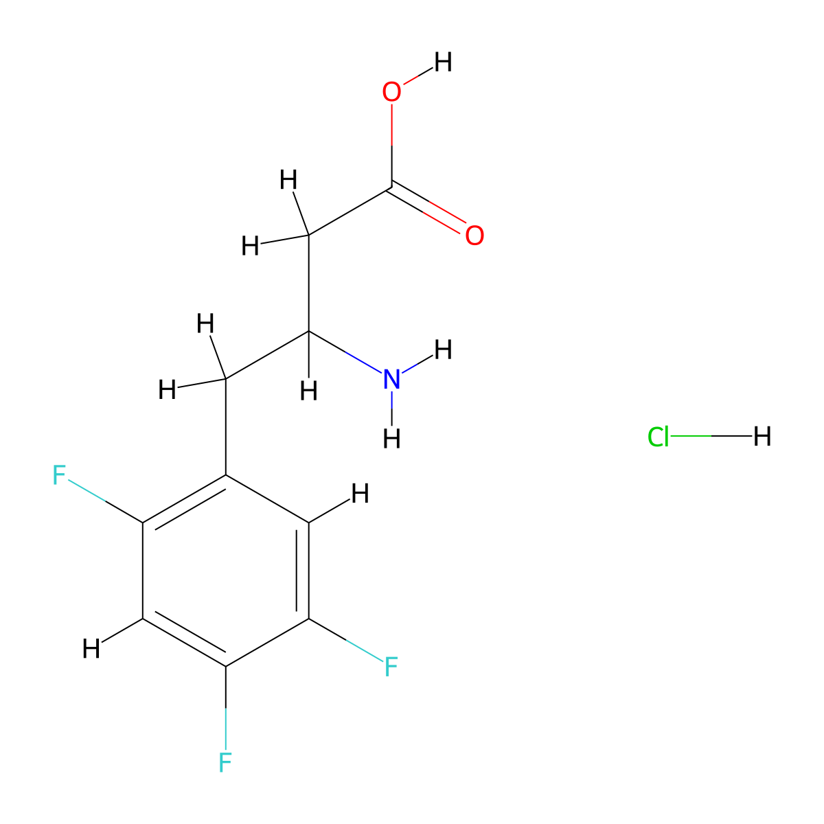 3-Amino-4-(2,4,5-trifluorophenyl)butanoic acid hydrochloride molecular structure, CAS 1909337-07-0