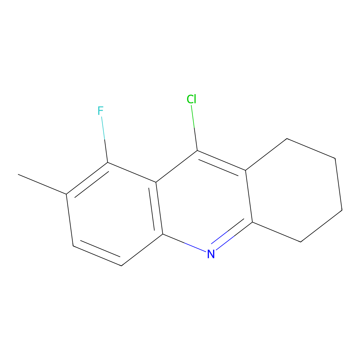 9-Chloro-8-fluoro-7-methyl-1,2,3,4-tetrahydroacridine molecular structure, CAS 1909337-08-1