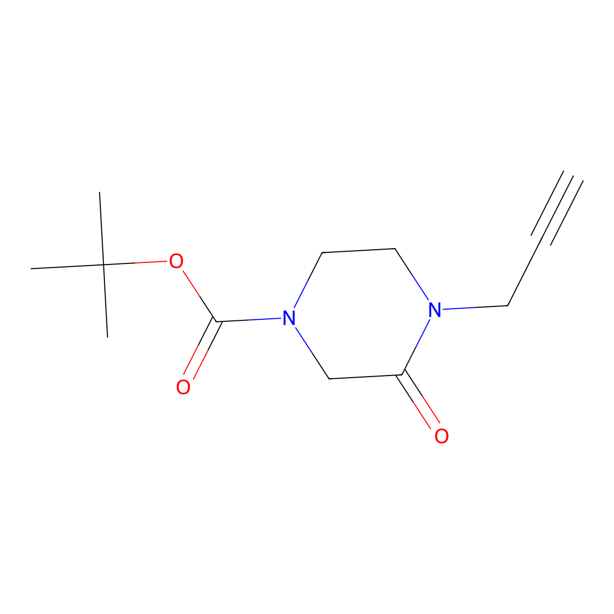tert-Butyl 3-oxo-4-(prop-2-yn-1-yl)piperazine-1-carboxylate molecular structure, CAS 1909337-12-7