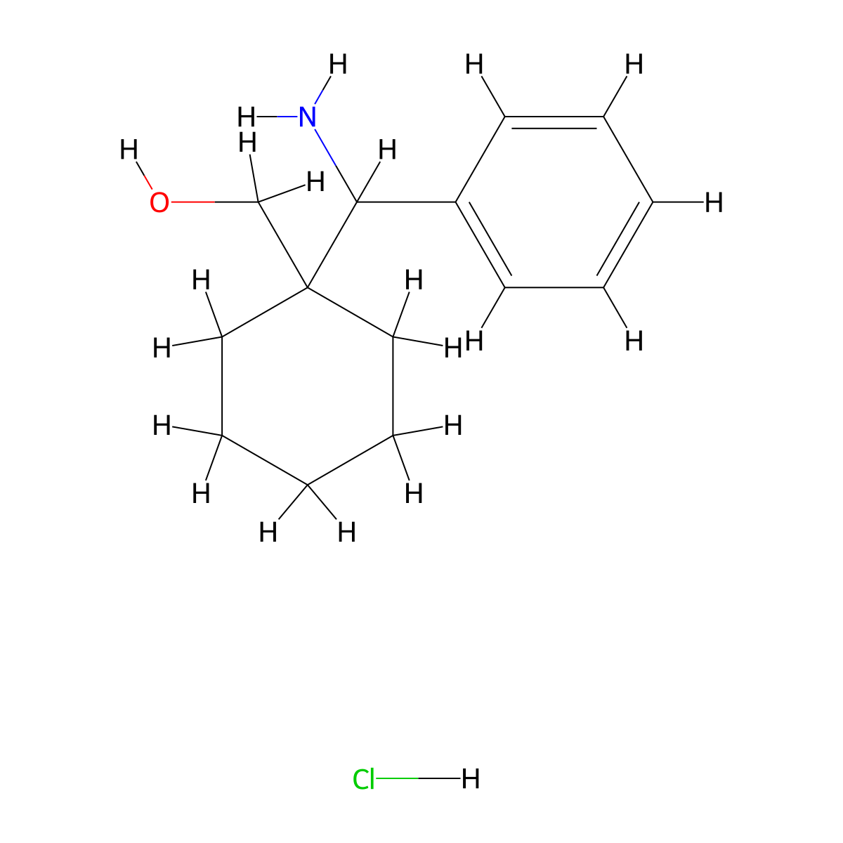 {1-[Amino(phenyl)methyl]cyclohexyl}methanol hydrochloride molecular structure, CAS 1909337-14-9
