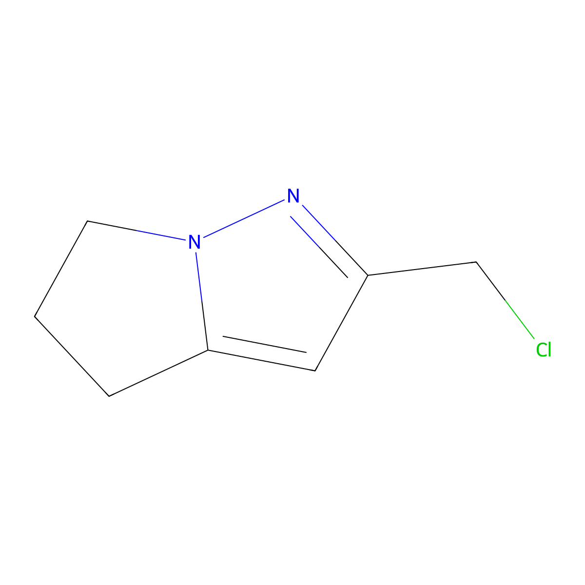 2-(chloromethyl)-4H,5H,6H-pyrrolo(1,2-b)pyrazole molecular structure, CAS 1909337-19-4
