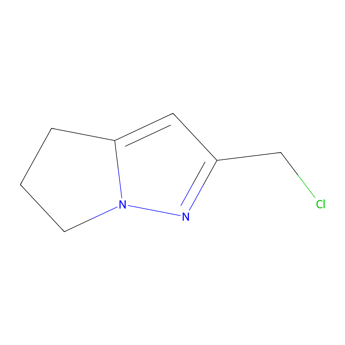 2-(chloromethyl)-4H,5H,6H-pyrrolo(1,2-b)pyrazole molecular structure, CAS 1909337-19-4