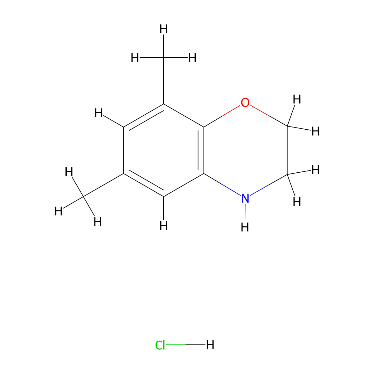 6,8-dimethyl-3,4-dihydro-2H-1,4-benzoxazine hydrochloride molecular structure, CAS 1909337-21-8