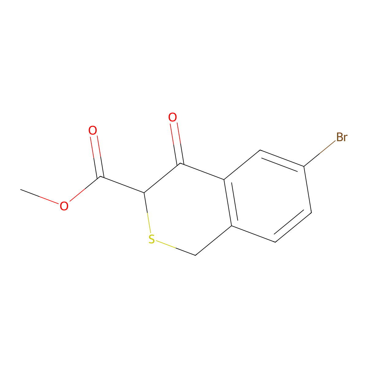 methyl 6-bromo-4-oxo-3,4-dihydro-1H-2-benzothiopyran-3-carboxylate molecular structure, CAS 1909337-23-0