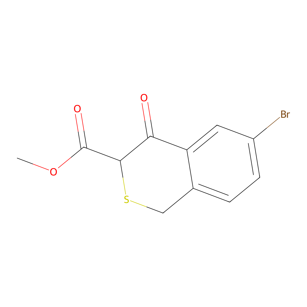 methyl 6-bromo-4-oxo-3,4-dihydro-1H-2-benzothiopyran-3-carboxylate molecular structure, CAS 1909337-23-0