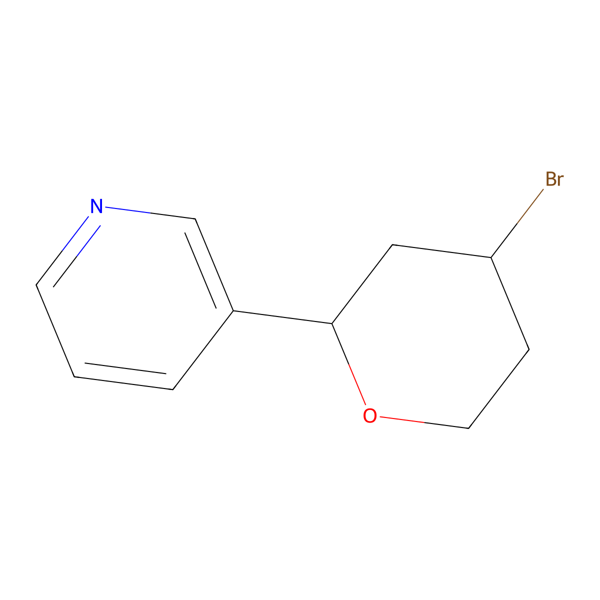 3-(4-Bromooxan-2-yl)pyridine molecular structure, CAS 1909337-25-2