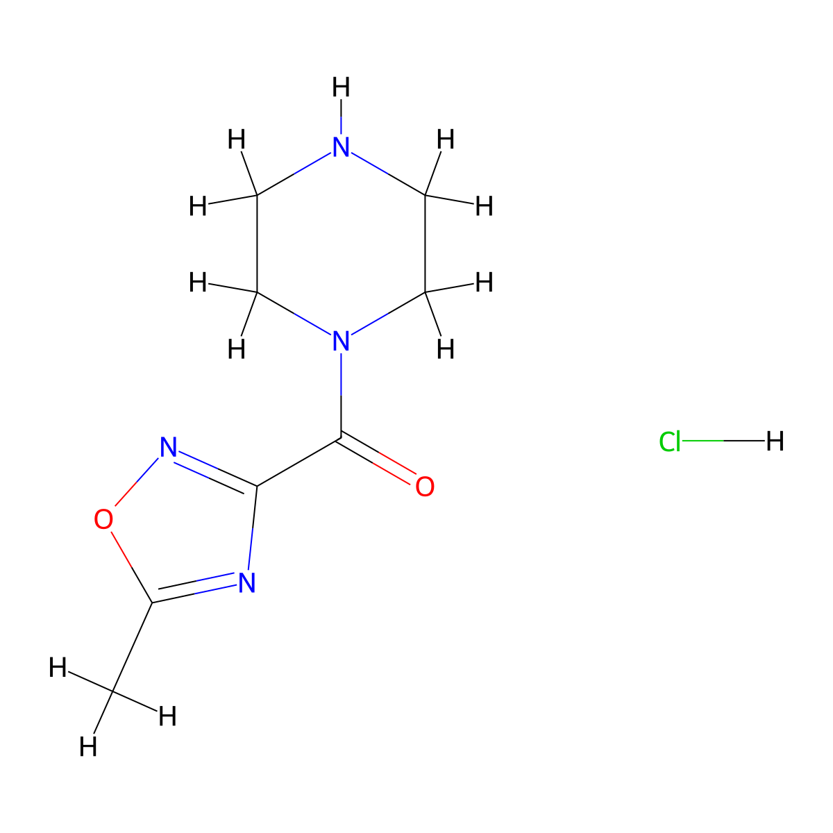 1-(5-Methyl-1,2,4-oxadiazole-3-carbonyl)piperazine hydrochloride molecular structure, CAS 1909337-26-3