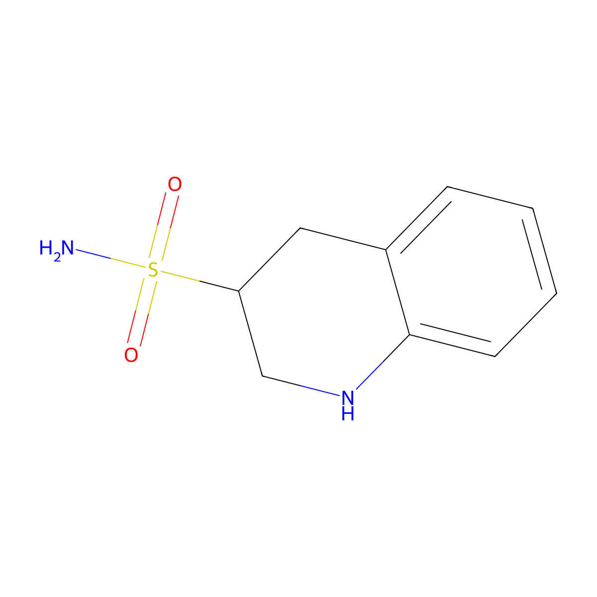 1,2,3,4-Tetrahydroquinoline-3-sulfonamide molecular structure, CAS 1909337-28-5