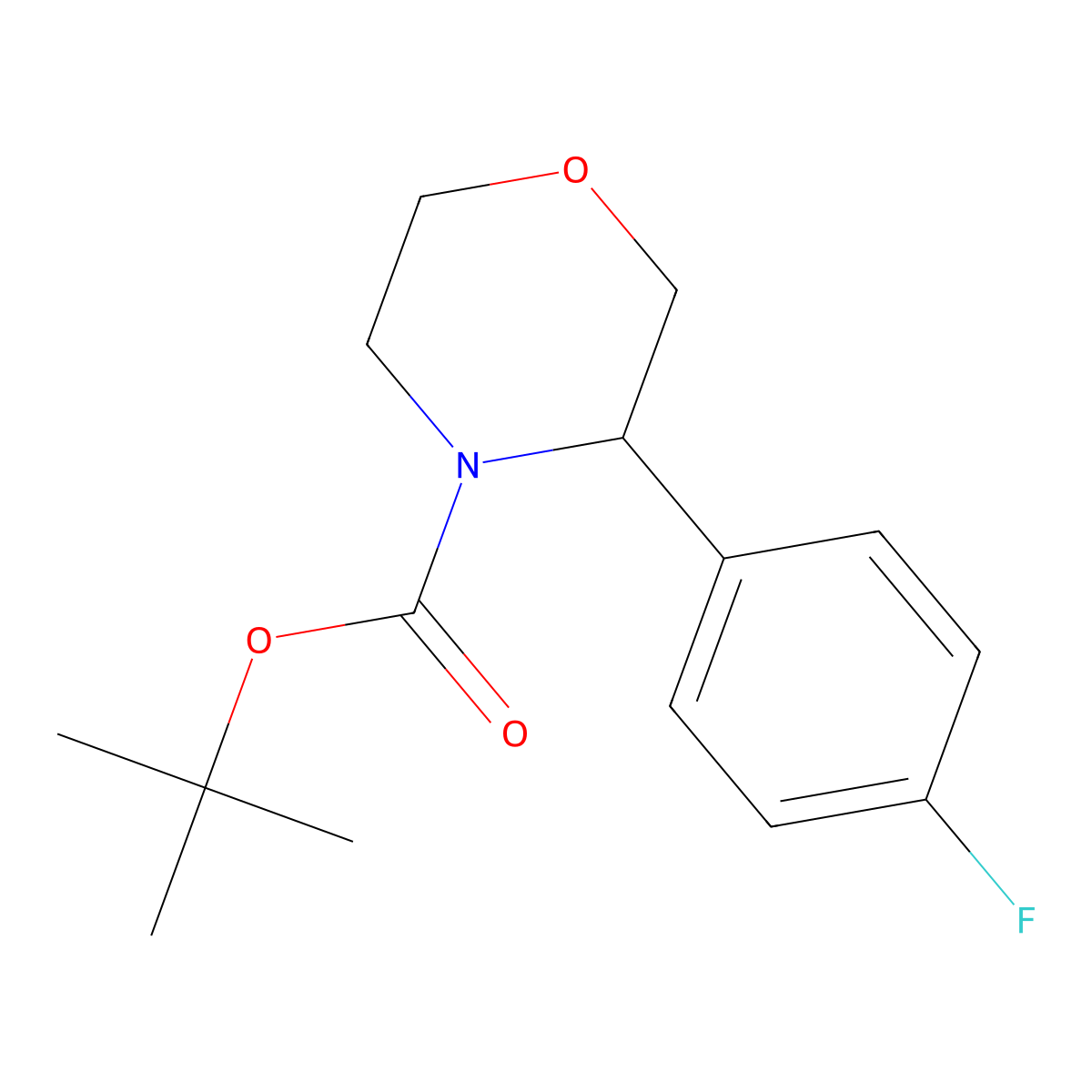 Tert-butyl 3-(4-fluorophenyl)morpholine-4-carboxylate molecular structure, CAS 1909337-32-1