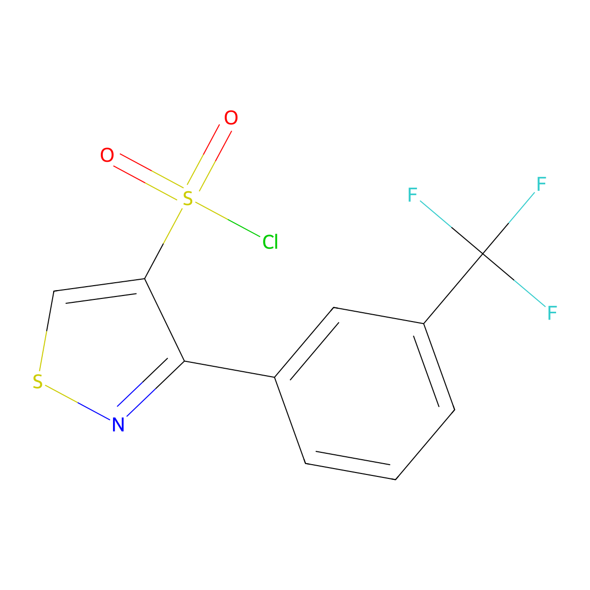 3-(3-(Trifluoromethyl)phenyl)-1,2-thiazole-4-sulfonyl chloride molecular structure, CAS 1909337-34-3