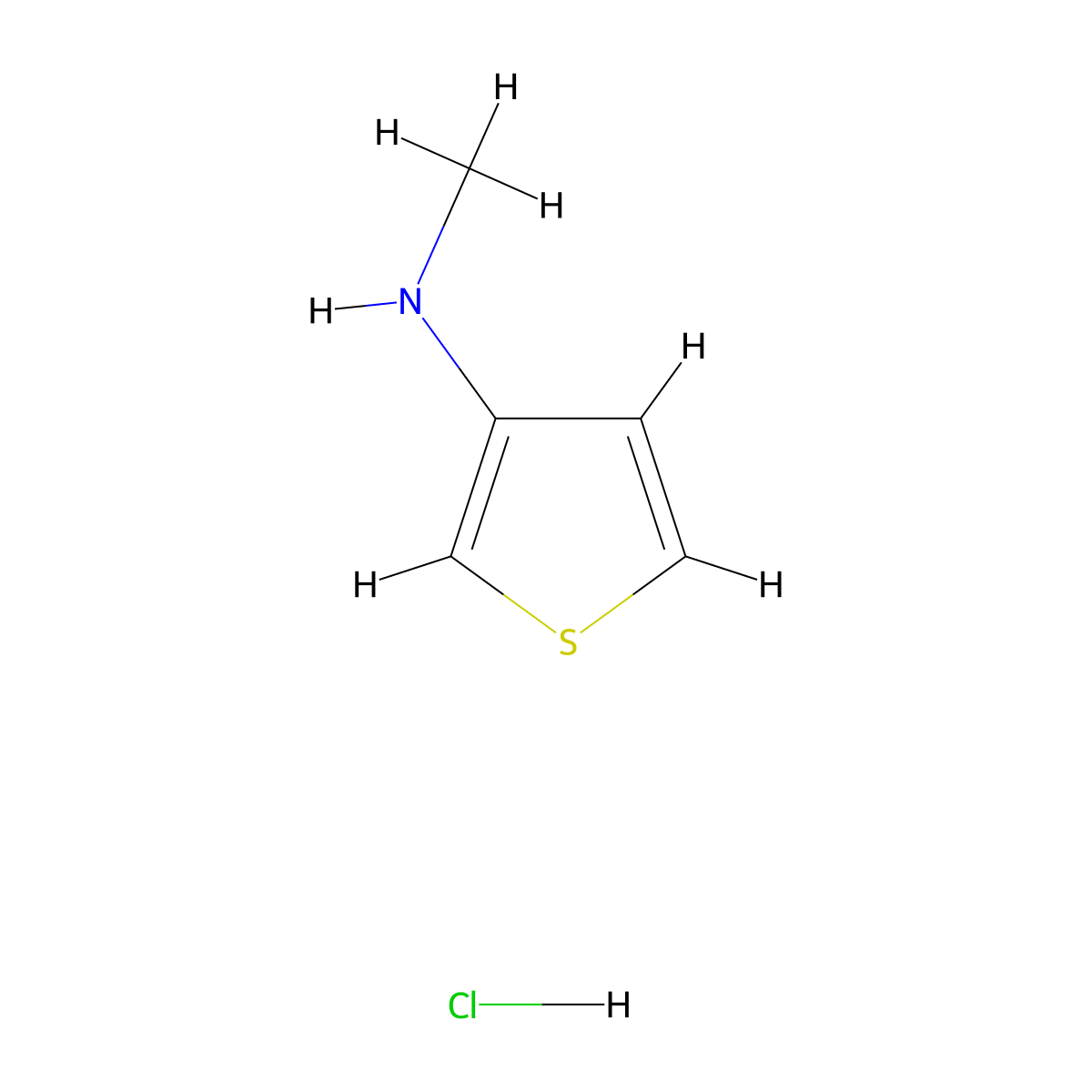 N-methylthiophen-3-amine hydrochloride molecular structure, CAS 1909337-35-4
