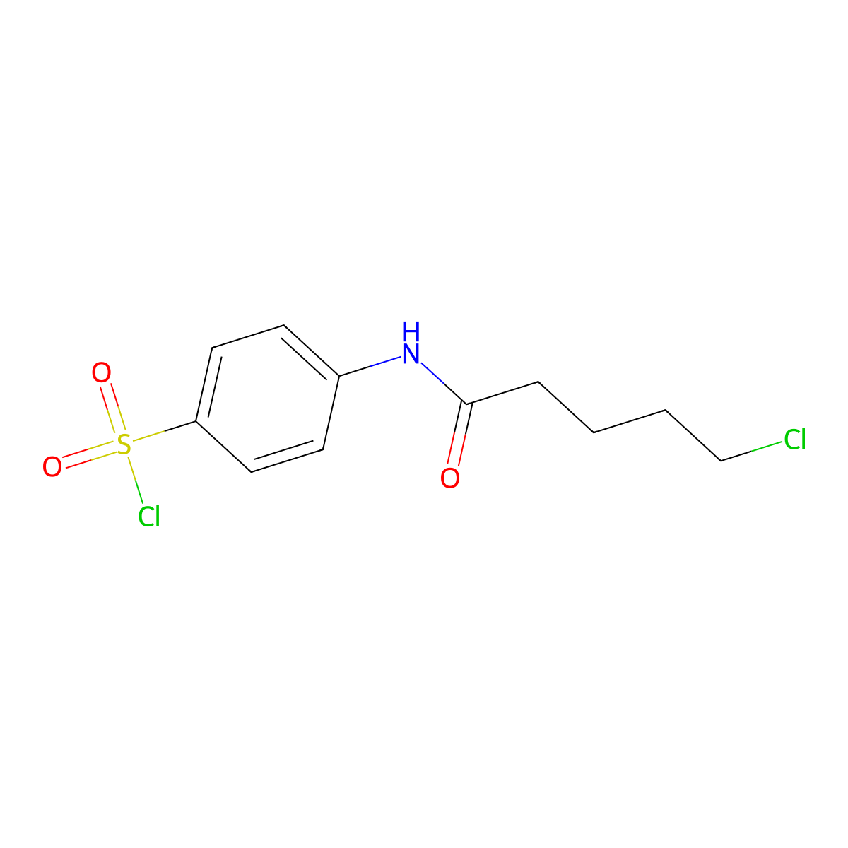 4-(5-Chloropentanamido)benzene-1-sulfonyl chloride molecular structure, CAS 1909337-37-6